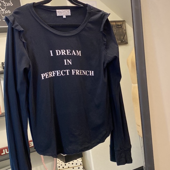 Wildfox Couture Brand I Dream in perfect French Ruffle pullover sweater tee top - Picture 2 of 9